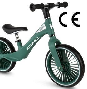 Kidwell NIX balančný bicykel tmavozelený – ľahký nylonový rám 3,05 kg, PU kolesá, EN71