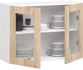 Horná kuchynská skrinka LIMA W80 H580 biela / dub sonoma