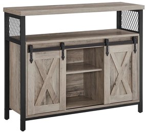 Komoda s posuvnými dverami FIRA taupe/čierna