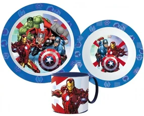 Sada plastového riadu Avengers s hrnčekom