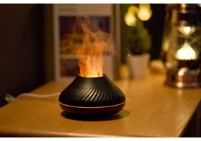 LED RGB Aróma difúzor s imitáciou plameňa LED/6,5W/5V 130ml čierna