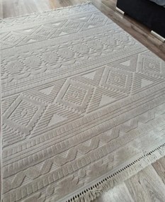 Béžový koberec v boho štýle TWIST BEIGE 23929A – rôzne rozmery Rozmer: 60x100 cm