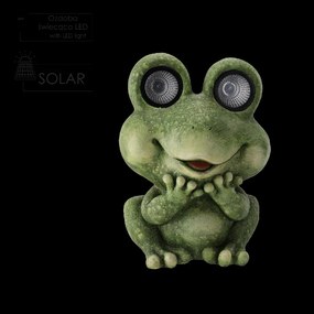 ZÁHRADNÁ FIGÚRKA – ŽABA SO SVIETIACIMI OČAMI 26 x 20,5 x 35 CM LED *7133