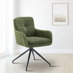 Jedálenská stolička Pickett - látka - zelená