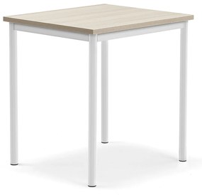 Stôl SONITUS PLUS, 700x600x720 mm, akustický HPL - jaseň, biela