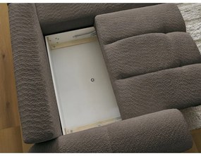 Hnedá rozkladacia/s úložným priestorom rohová pohovka z textílie buklé (pravý roh/s leňoškou) Roxelane – Bobochic Paris