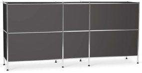 Veľká kovová odkladacia skrinka »CN3« so 6 výklopnými priehradkami, sivá