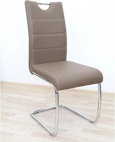 Jedálenská stolička Abira New - hnedá / chróm