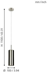 Eglo 98696 - Luster na lanku SELVINO 1xE27/15W/230V