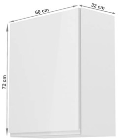 Horná kuchynská skrinka G601F Aurellia (biela + biely lesk) (L). Vlastná spoľahlivá doprava až k Vám domov. 1015735