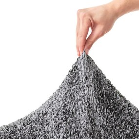 Bielastické poťahy MARMO šedé kreslo s drevenými rúčkami (š. 40 - 70 cm)