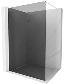 Mexen Kioto, Walk-In sprchová zástena 90 x 200 cm, grafit 8 mm, biely profil, 800-090-101-20-40