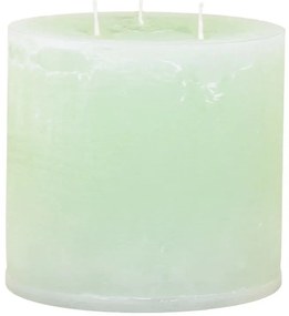 Zelená široká sviečka s 3 knôtmi Macon Rustic green - Ø 15*15 cm / 80 hodín