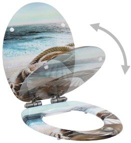 vidaXL WC sedadlo s pomalým sklápaním MDF dizajn mušlí