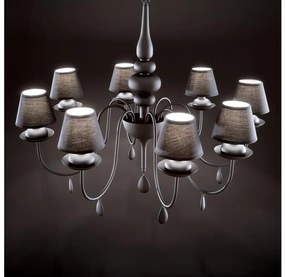 Ideal Lux - Luster na reťazi BLANCHE 8xE14/40W/230V pr. 92 cm čierna