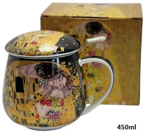 Hrnček na čaj so sitkom 450 ml, Gustav Klimt Kiss, QUEEN ISABELL,25929 ()