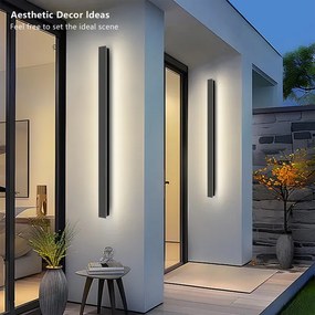 Brilagi - LED vonkajšie nástenné svietidlo LINEAR LED/22W/230V 3000K IP65 čierna