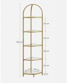 Rohový regál Vasagle Darby zlatý
