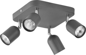 TK-LIGHTING Stropné bodové LED osvetlenie TOP, 4xGU10, 10W, šedé, hranaté