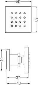 Mexen Sprchová bočná tryska, zlatá, 79360-50