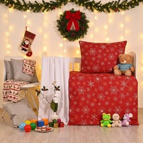 Vianočné obliečky Aurelia červené EMI, Detský set 90x130 + 45x65