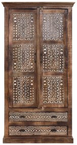 Hnedá šatníková skriňa z mangového dreva 190x45 cm Maneesh – Støraa