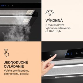 Klarstein Mariana Neo 60, plochý digestor, 60 cm, 640 m³/h, odsávanie vzduchu, LED