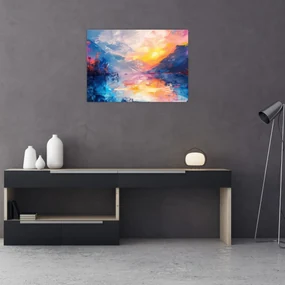 Sklenený obraz - Maľba krajiny (70x50 cm)