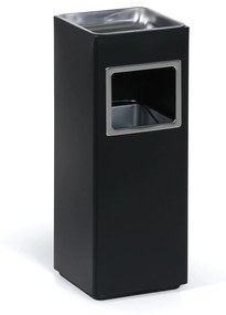 Odpadkový kôš s popolníkom a vnútornou nádobou, 11,5 l, čierny / nerez
