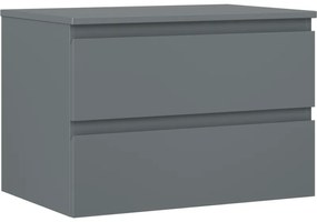 Mexen Orio, kúpeľňová skrinka 70 cm s hornou časťou, 2 zásuvky, grafitová matná, 91A10-07047-2-BFFC66