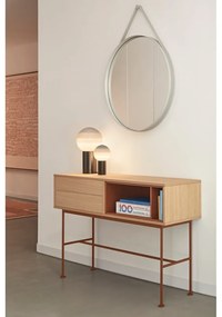 Tehlovočervený konzolový stolík v dubovom dekore Teulat Yoko