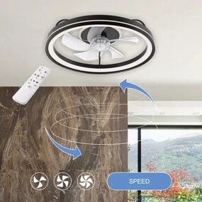 LED Stropné svietidlo s ventilátorom FARGO LED/37W/230V čierna + DO
