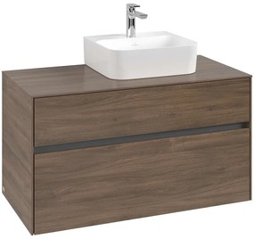 VILLEROY &amp; BOCH Collaro závesná skrinka pod umývadlo na dosku (umývadlo vpravo), 2 zásuvky, 1000 x 500 x 548 mm, Arizona Oak, C09600VH