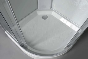 Aqualine AIGO, štvrťkruhový sprchový box, zástena 900x900x2040mm, biely profil, číre sklo, YB93