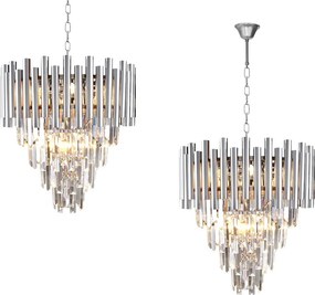 Luster Madison, 1x krištáľové/chrómové kovové tienidlo, (fi 45cm), ch