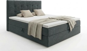 Čalúnená posteľ boxspring DIRELIS VIBE 160x200 cm tmavo sivá Matrac: Matrac Bonell pružinový