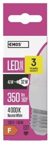 EMOS LED žiarovka Candle, E27, 4W, neutrálna biela / denné svetlo