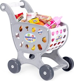 Detský nákupný vozík hračka so 18 doplnkami – supermarket/kuchyňa, pre deti 3+