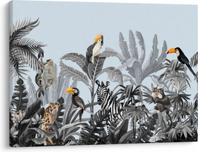 Obraz zvierat v tropickom lese (70x50 cm)