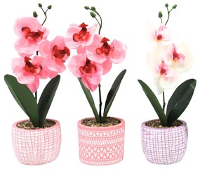 Umelá orchidea v kvetináči 28 cm - rôzne druhy