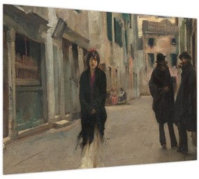 Sklenený obraz - John Singer Sargent, Street in Venice, reprodukcia (70x50 cm)