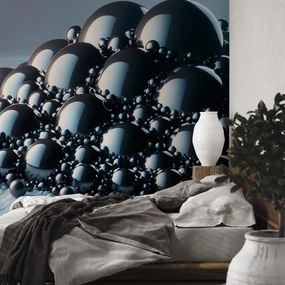 Fototapeta - Hromada čiernych guľ (147x102 cm)