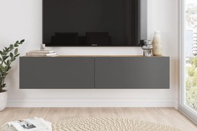 Hanah Home -  Elegantný TV stolík FRA II 140 cm, MDF, prírodný, šedý