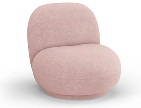 Svetloružové kreslo z textílie buklé Chuck – Micadoni Home
