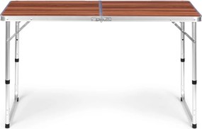 Skládací turistický stůl Veloca 120x60 cm hnědý
