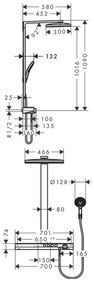 Hansgrohe Rainmaker Select, Showerpipe 460 3jet EcoSmart 9 l/min s termostatom, biela/chrómová, HAN-27029400