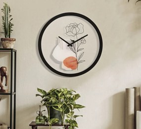 Nástenné hodiny Kvet A 40 cm čierne
