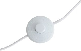 Stojacia lampa s trojnožkou drevená s pruhovaným béžovým a hnedým tienidlom 50cm - Lou