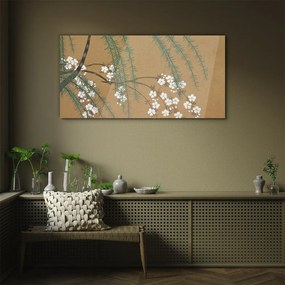 Sklenený obraz Konáre stromov listy kvety