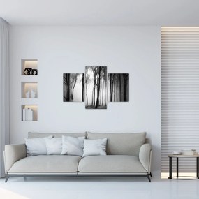 Obraz - Vlk v temnom lese (90x60 cm)